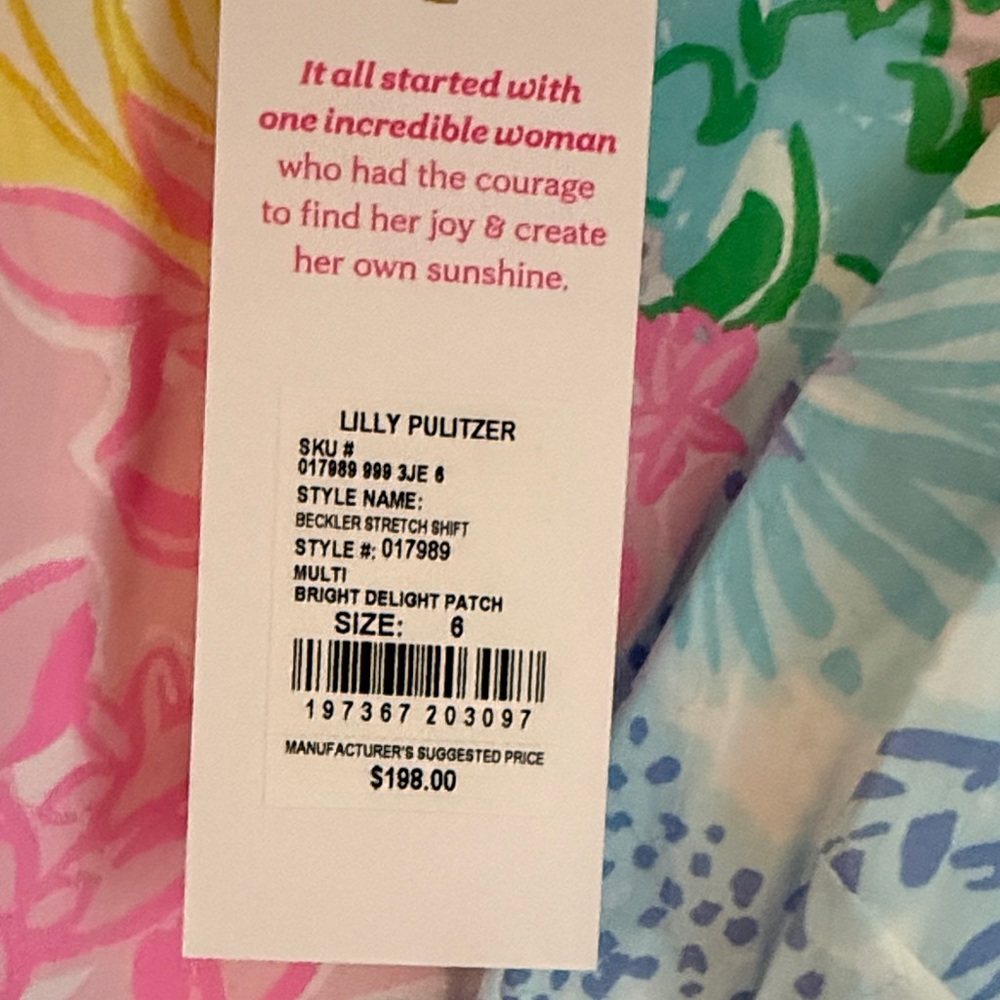 Lilly Pulitzer Multicolor Floral Shift Dress with White Panels - Picture 2 of 6